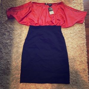 Sassy, red cold shoulder dress